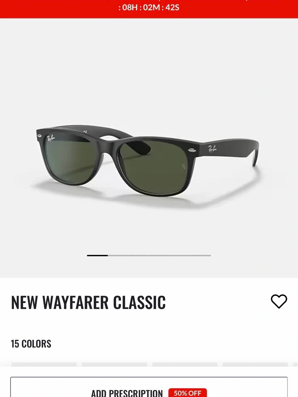 Ray-Ban Black Frame Sunglasses with Green Lenses